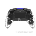 Manette de jeu sans fil transparente pour manette de jeu pour PS4